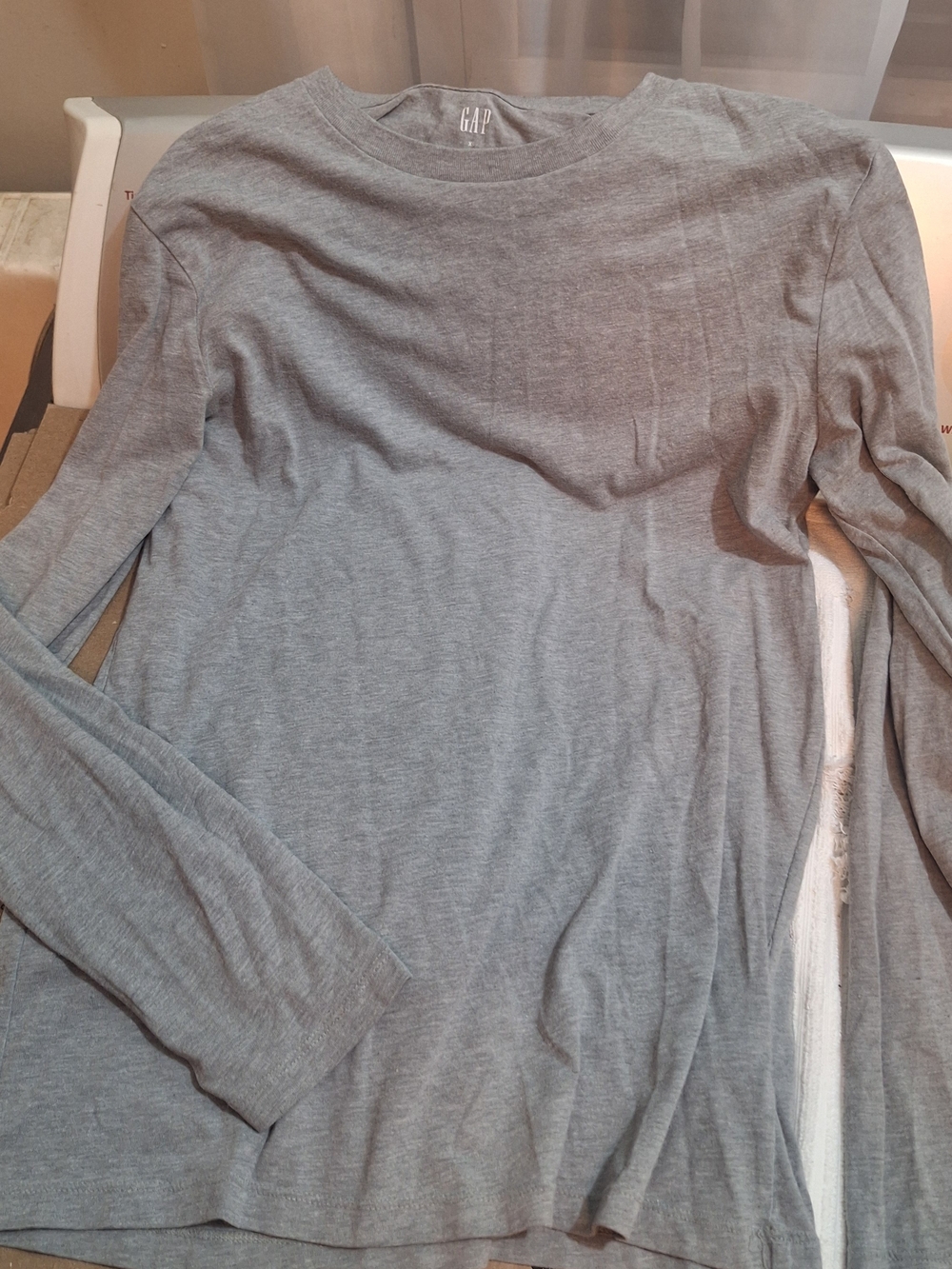 GAP Boys Gray Long Sleeve Crewneck Tee